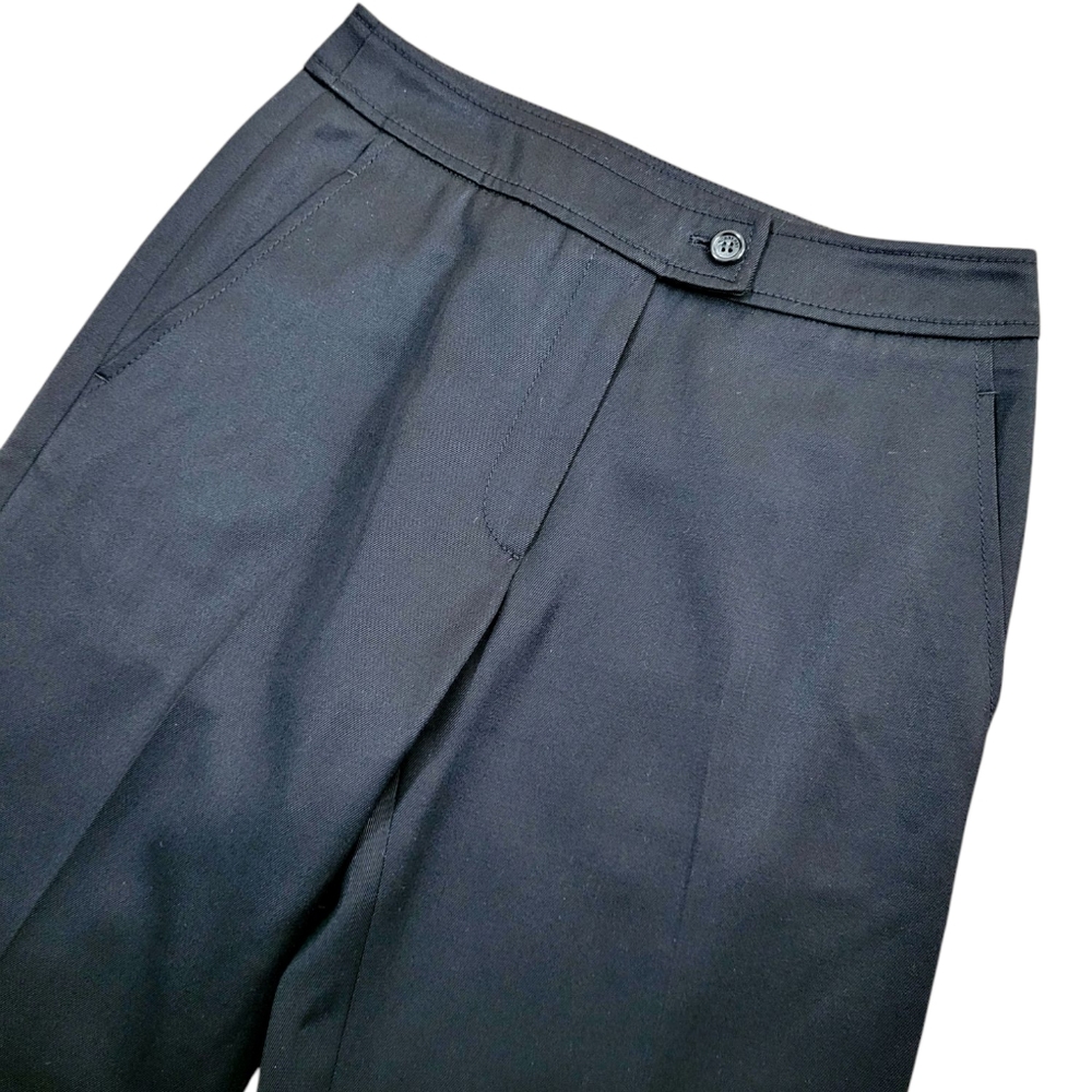 BURBERRY London Black Wool Wide Leg Trousers Pants US 4 - Picture 2 of 9